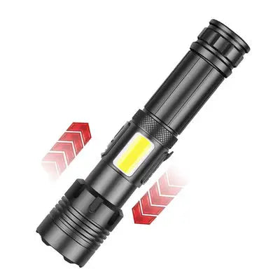 GigToolStore - Ultra Powerful Dual Core LED Flashlight - 90000 Lumens, USB Rechargeable, XHP70, Waterproof, Includes 5000mAh Battery, Ideal for Outdoors, Camping and Emergencies